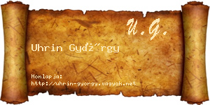 Uhrin György névjegykártya