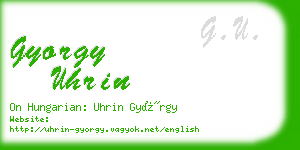 gyorgy uhrin business card